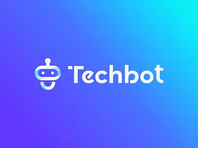 Modern Techbot logo design for Ai Robot Technology a s d f g h j k l z x v b c brand identity branding brandmark design identity it logo logo logo design logodesign logomark logos logotype minimal logo q w e r t y u i o p n m robot software tech logo technology typography