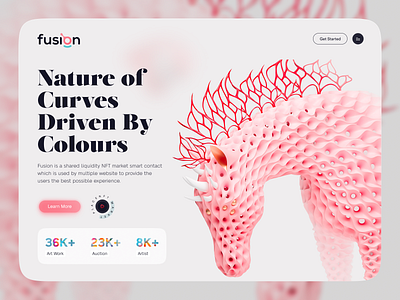 Fusion - NFT Marketplace Website art cryptoart eth ethereum futuristic landing page marketplace nft token ui ui design ux web design website