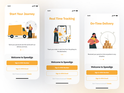 Courier Service App UI Kit branding clean courier service delivery design minimal mobile app premium ui ux