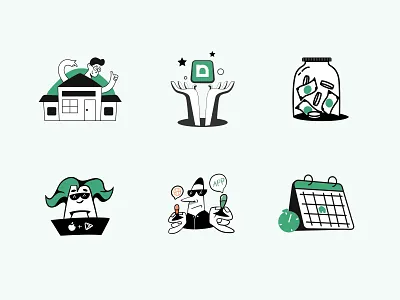 Home Renting Icons apartment branding design graphic design home icon illustration logo renting ui ux web