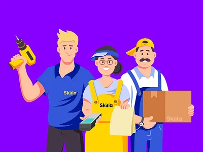 Workers 2d cartoon character characterdesign illustration