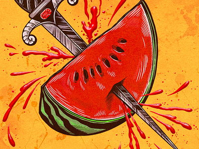 Foxtrot Oskar art design draw drawing illustration music record single watermelon