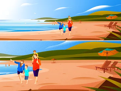 Investments​​​​​​​ beach coastal family illustration investments kids landscape nature sea sea coastal