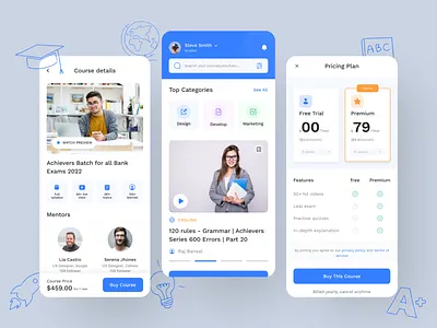 DotEdu - eLearning Mobile App android app app case study case study design case study presentation e learning e study education app ios app learning app lesson mobile app case study online online course product design school student study study app ui kit uiux