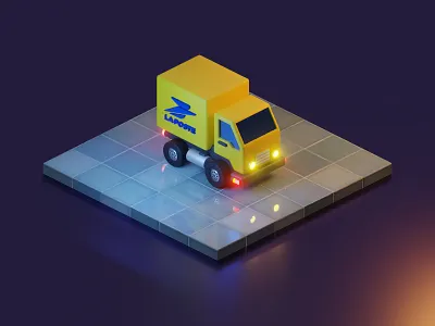 French Post Office Truck blender cartoon la poste truck