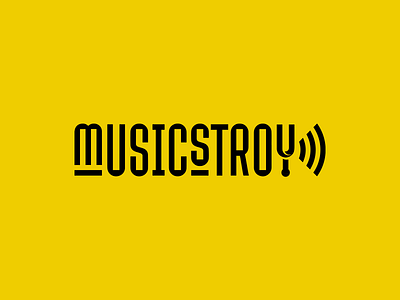 Musicstroy brand branding chamberlain design font identity illustration letter logo logotype music shop sound store stroy yellow