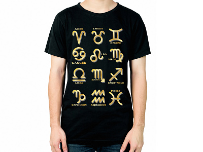 12 Zodiac Signs T-shirt Design best t shirt branding custom t shirt design funny t shirt leo libra t shirt design typography zodiac
