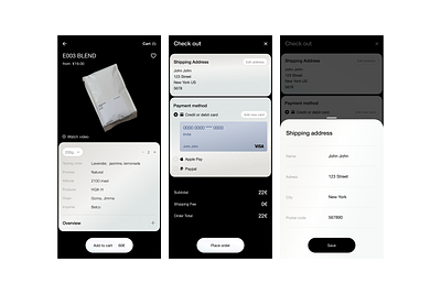 ecommerce ios app concept branding checkout coffee ecommerce form inspiration ios productpage shop ui ux