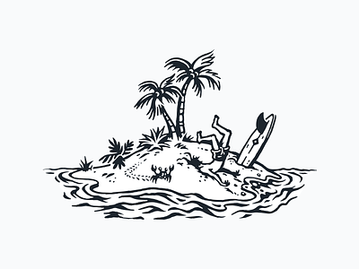 Custom 404 surf illustration illustration island surf underbelly creative website designer