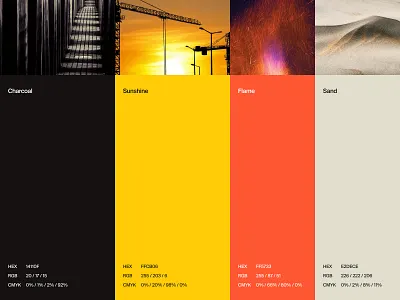 ACS - Industrial Color Palette bold colors brand guide brand positioning branding branding agency color guide color palette colour palette construction materials corporate identity industrial colors industrial palette manufacturing natural colors uniko visual identity