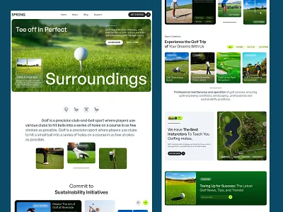 Spring - Golf Club & Training Website athlete club company courses field golf golf courses golf training golf website golf website design landing landing page minimalist oripio professional sport sports sujon web design website