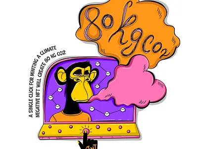 Blockchain Technology - Commissioned Artworks blockchain carbon footprint climate change concept illustration digital illustration environment graphic design illustration minimal illustration nft technology vector art