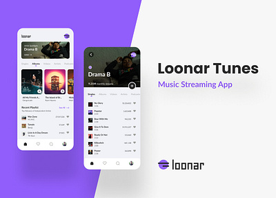 Loonar Tunes | Music Streaming App app branding design logo music product design streaming ui uiux user interface