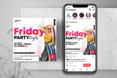 Friday Party Instagram PSD Templates banner event instagram party psd psd flyer
