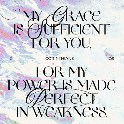 2 Corinthians 12:9 bible verse graphic design typography