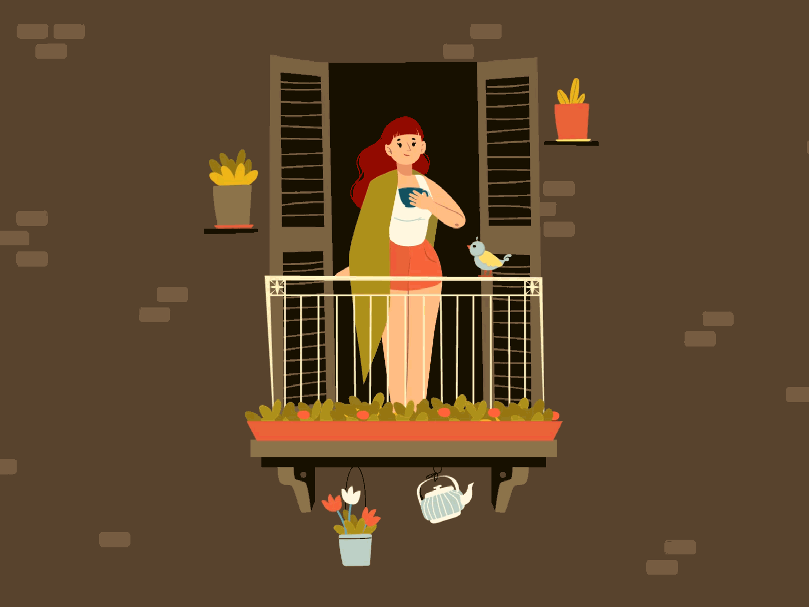 Autumn mood 2d 2danimation animation autumn character characteranimation illustration motion graphics ui