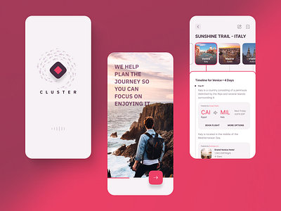 Itinerary and travel destination concept app design figma itenirary onboarding planning splash timeline travel travel planning traveling app