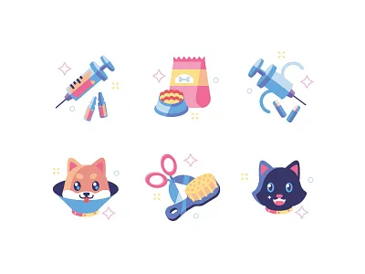 Veterinary Clinic Illustrations cat dog hospital icons illustration illustrator pets vector vector illustration vectorart vet veterinary clinic