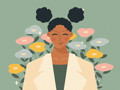 DTIYS Flower Girl adobeillustrator design drawthisinyourstyle dtiys flat design flowers girl illustration texture