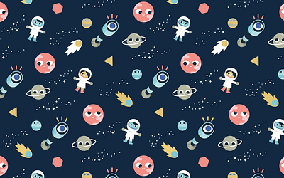 Space explorers design illustration kids pattern space vector