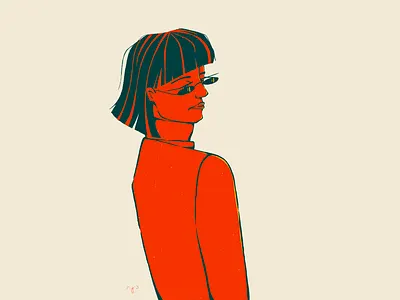 Red girl design grapgic design illustration illustration art illustrator procreate
