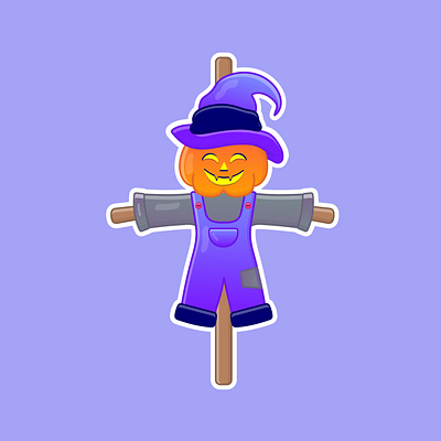 Cute cartoon scarecrow pumpkin adobe illustrator design graphic design illustration logo vector