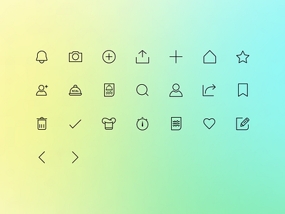 Icon Library app branding design food icons illustration ui