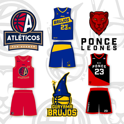 Puerto Rico Basketball League Logos Reimagined basketball branding bsn illustration nba puerto rico sports uniforms vector