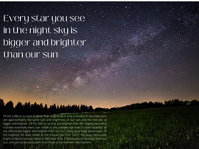 Night sky fact design graphic design