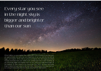 Night sky fact design graphic design