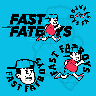 Fast Fatboys apparel branding caricature design illustration illustrator running sport vector