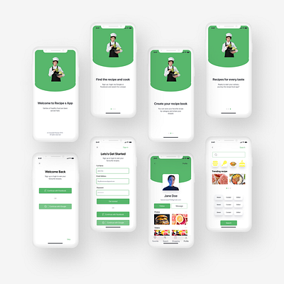 Meal recipe app design typography ui ux