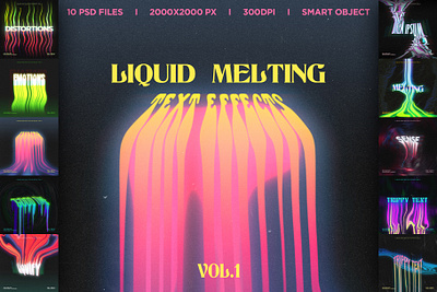 Liquid Melting Text Effects Vol.1 trippy text