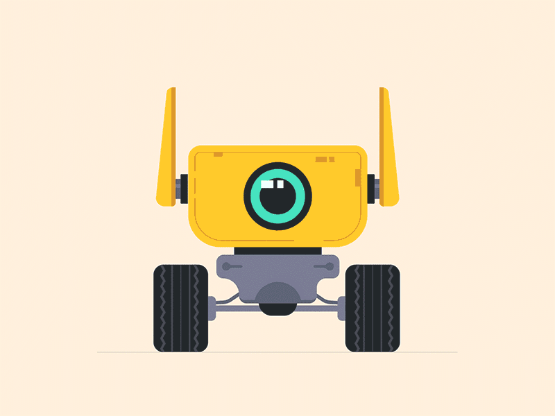 Lottie Robot animation creative cute eyes futuristic gif graphic design green loop looping lottie motion graphics robot ui vector yellow