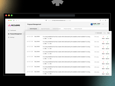 Proposal Management admin background design balanced black blue dark design