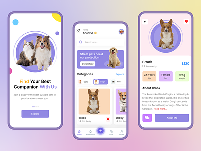 Pet Shop Mobile App UI Design | Pet Adoption App animal care app design apps dog app mobile mobile app mobile app design mobile apps pet adoption pet app ui pet app ux pet booking pet booking app pet food pet food app pet planet app pet shop pet shop app pet sitting uiux