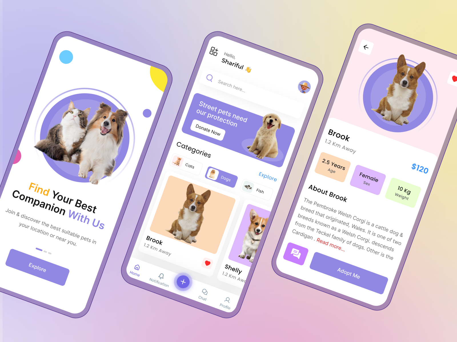 Pet Shop Mobile App UI Design | Pet Adoption App by MD MASUD RANA on ...