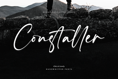 Constaller Chic Calligraphy Script branding calligraphy elegant font handwritten font invitation logo luxury script wedding