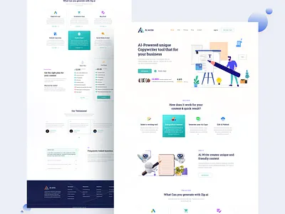 Ai Copywriting Tool Website Design ai copy write landing page b2b business copy writer copy writing design landing page landing page design minimal product design saas saas website softawre technology ui ui design ux web design website website design
