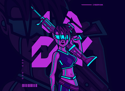 Gun Woman Cyberpunk modern sci fi