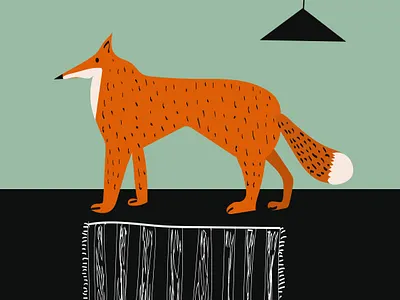 A fox came to my house animal art bookillustration design graphic graphic design illustration vect vector