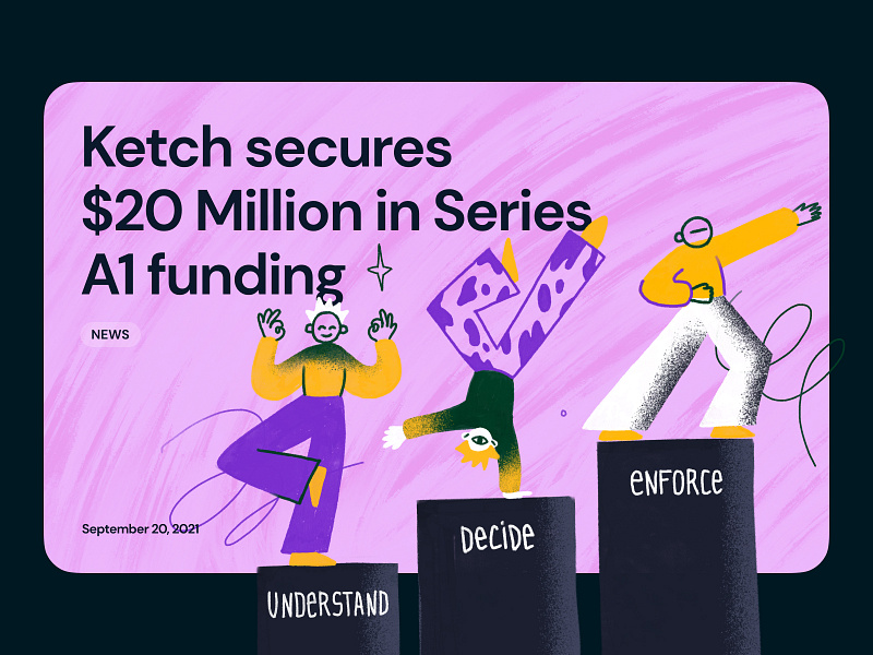 Newsfeed Illustration — Ketch landing page design