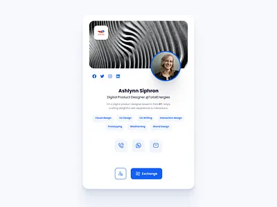 NFC/QR Contact preview card crypto digital minimal nfc preview qr scan ui user ux