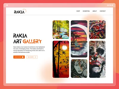 Art Gallery Hero Section design interface landing page ui uiux website