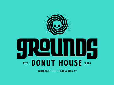 Grounds Donut House | Brand Identity brand design branding design grunge logo punk punk rock retro rock skull typography wordmark