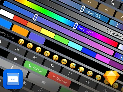 Touch Bar UI Library for Sketch freebie macos sketch ui ui kit