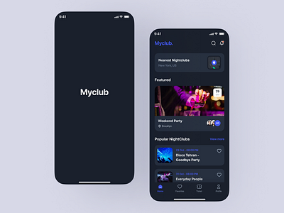 Club Party App Design 3d animation branding design graphic design illustration india light mode logo minimal motion graphics travel typography ui uidesign