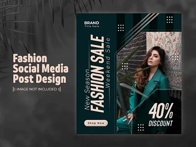 Fashion Social Media Post Template Design discount