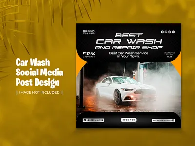Car Wash Social Media Post Template Design bunner