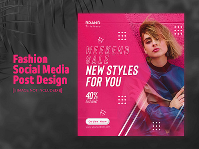 Fashion Social Media Post Template Design discount